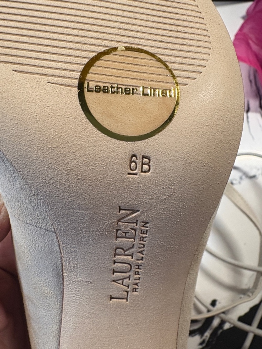Ralph Lauren Beige Kidsuede Pointed Pump - Picture 6 of 7
